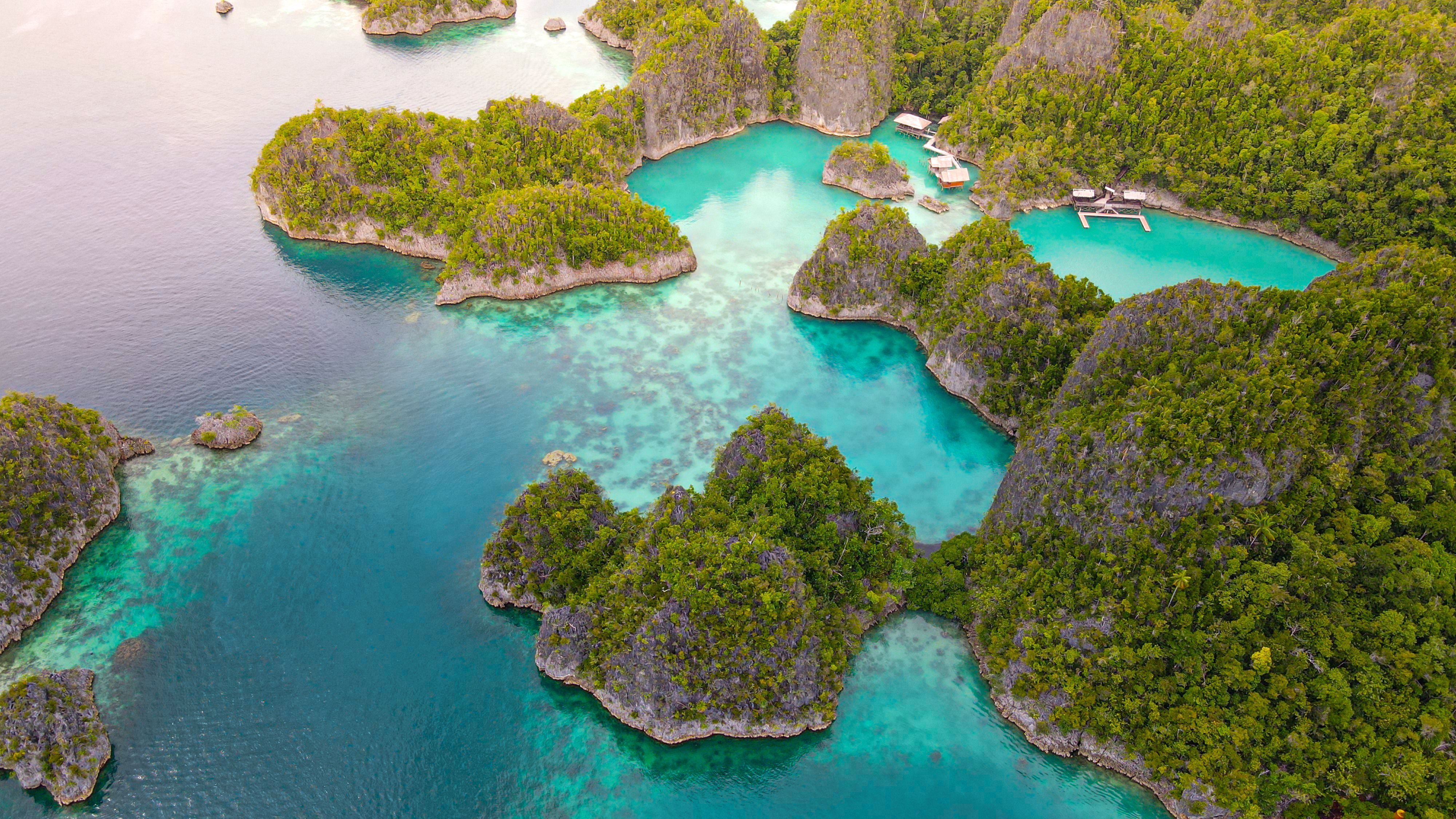 Remote tropical islands surrounded by pristine turquoise waters